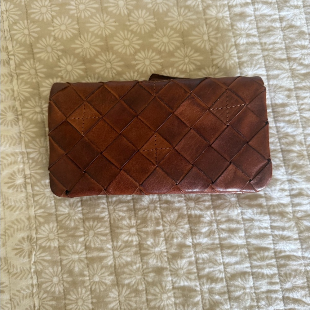 Brown Woven Leather Wallet